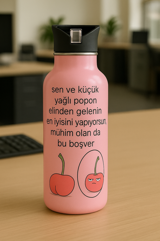 Yağlı P*pon Tasarım Çelik Matara